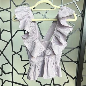 Cleobella Lavender Ruffle Sleeveless Top